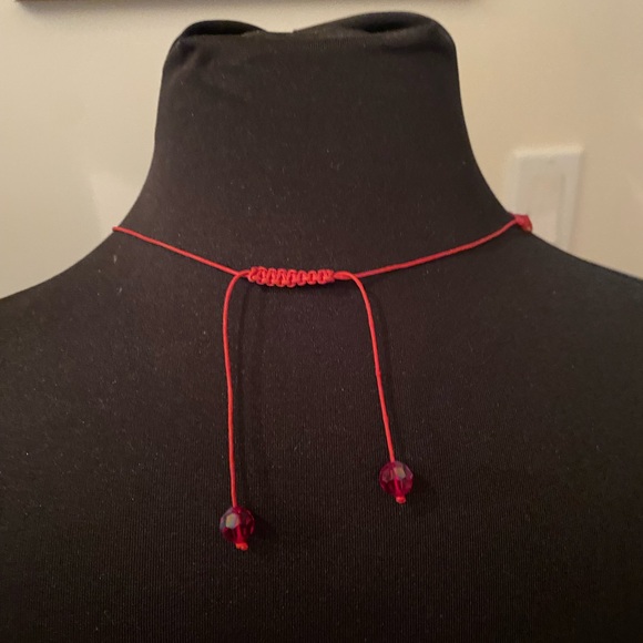 Crystal and Ribbon Necklace - Picture 3 of 9